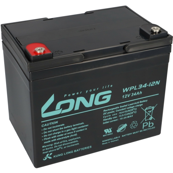 Kung Long Akku 12V 34Ah Pb Batterie Bleigel